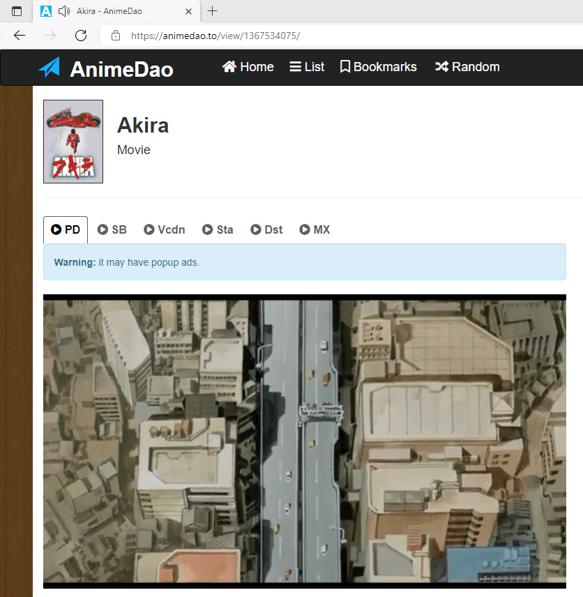 Akira Anime, load anime