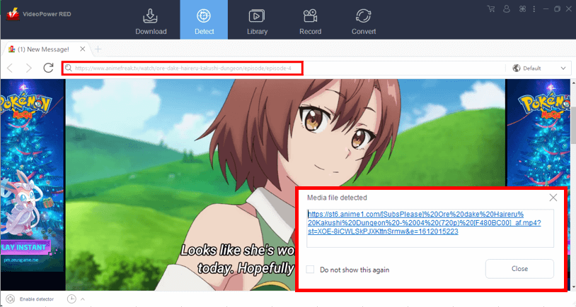 Download AnimeFreak videos, embedded browser