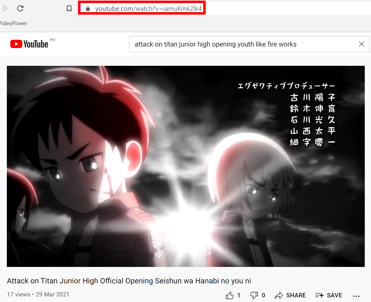 download the opening of Attack On Titan Junior High, copy link